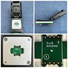Load image into Gallery viewer, QFN8 MLF8 MLP8 WSON8 SON8  8060 6050  8*6  5*6 IC Socket kit with PCB board for SPI NAND NOR Flash, top quality, made in Taiwan