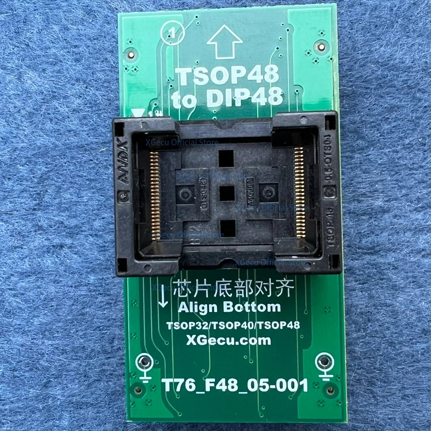 TSOP32 / TSOP40 / TSOP48 to DIP48 ZIF adapter (T76_F48_05-001) for