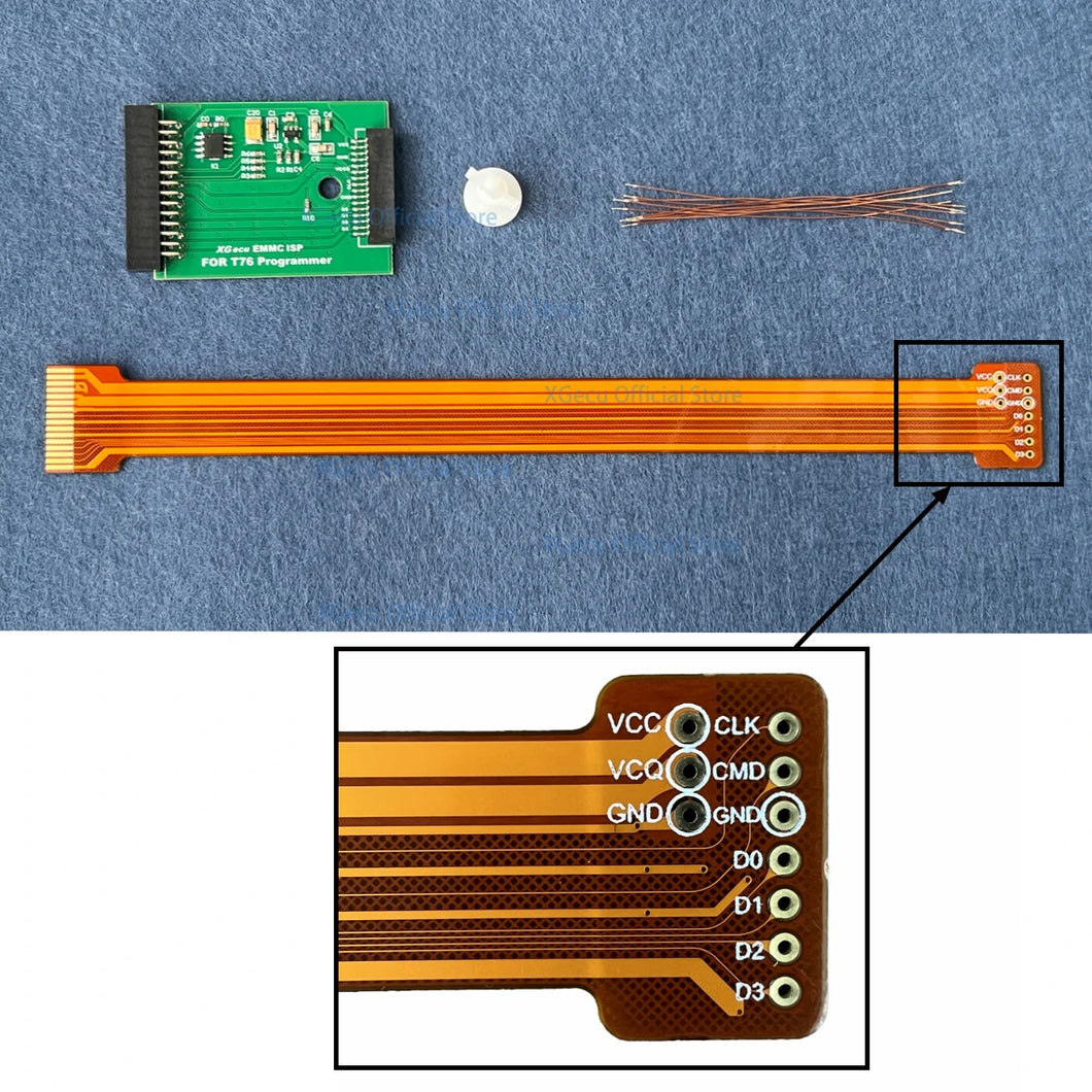 Original XGecu EMMC ISP Connection Cable / special adapter board for EMMC in-circuit programming only can work on T76 programmer