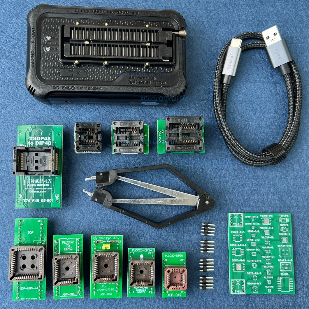 XGecu T76 USB3.0 Universal Programmer support EEPROM  NOR NAND EMMC MCU GAL+ 5 parts 11 parts 13 parts or 17 parts adapter kit
