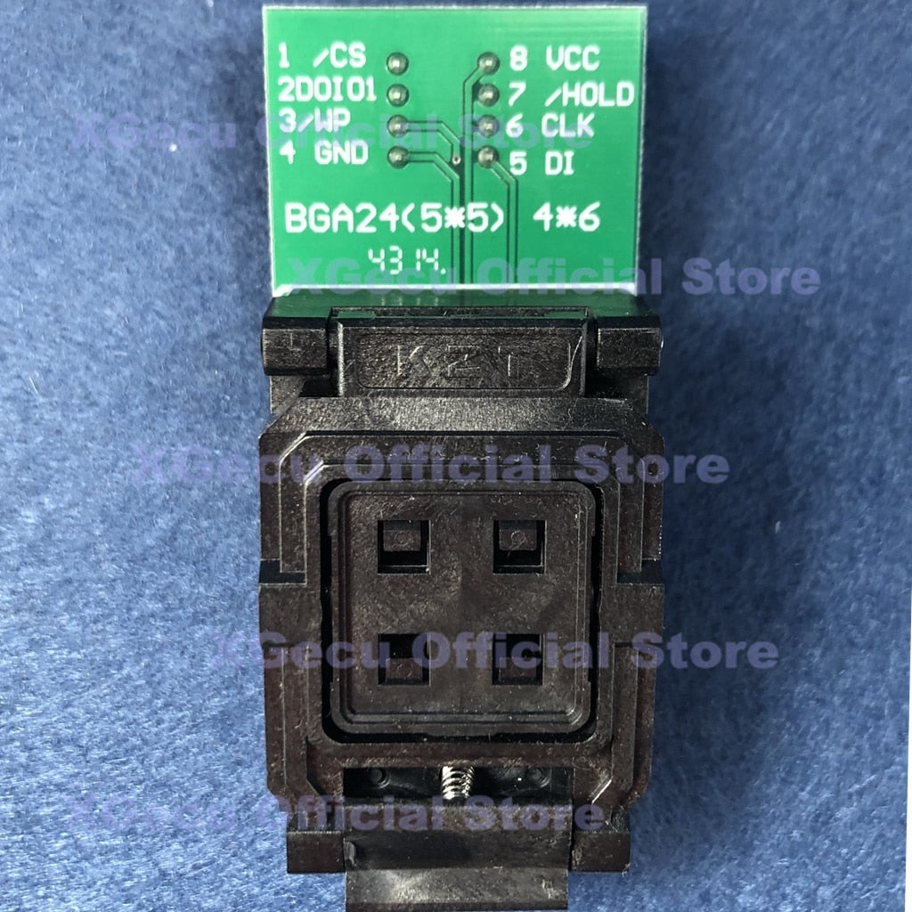 BGA24/TFBGA24 TO DIP8 IC Socket/Adapter/Adaptor for 8X6 mm body width BGA SPI Flash chips,such as W25Q16/Q32/Q64/Q128/Q256